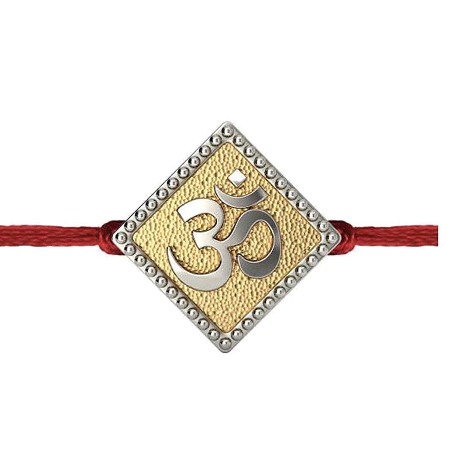 atjewels 14K Two Tone Gold Over .925 Sterling Silver OM Rakhi MOTHER'S DAY SPECIAL OFFER - atjewels.in