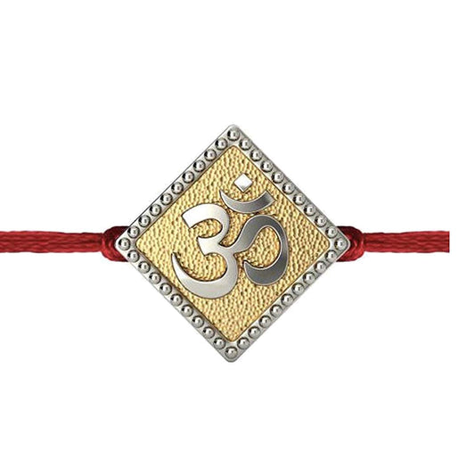 atjewels 14K Two Tone Gold Over .925 Sterling Silver OM Rakhi MOTHER'S DAY SPECIAL OFFER - atjewels.in