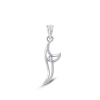 atjewels 14K White Gold Over 925 Sterling Silver Round White Zirconia Shark Pendant Without Chain MOTHER'S DAY SPECIAL OFFER - atjewels.in