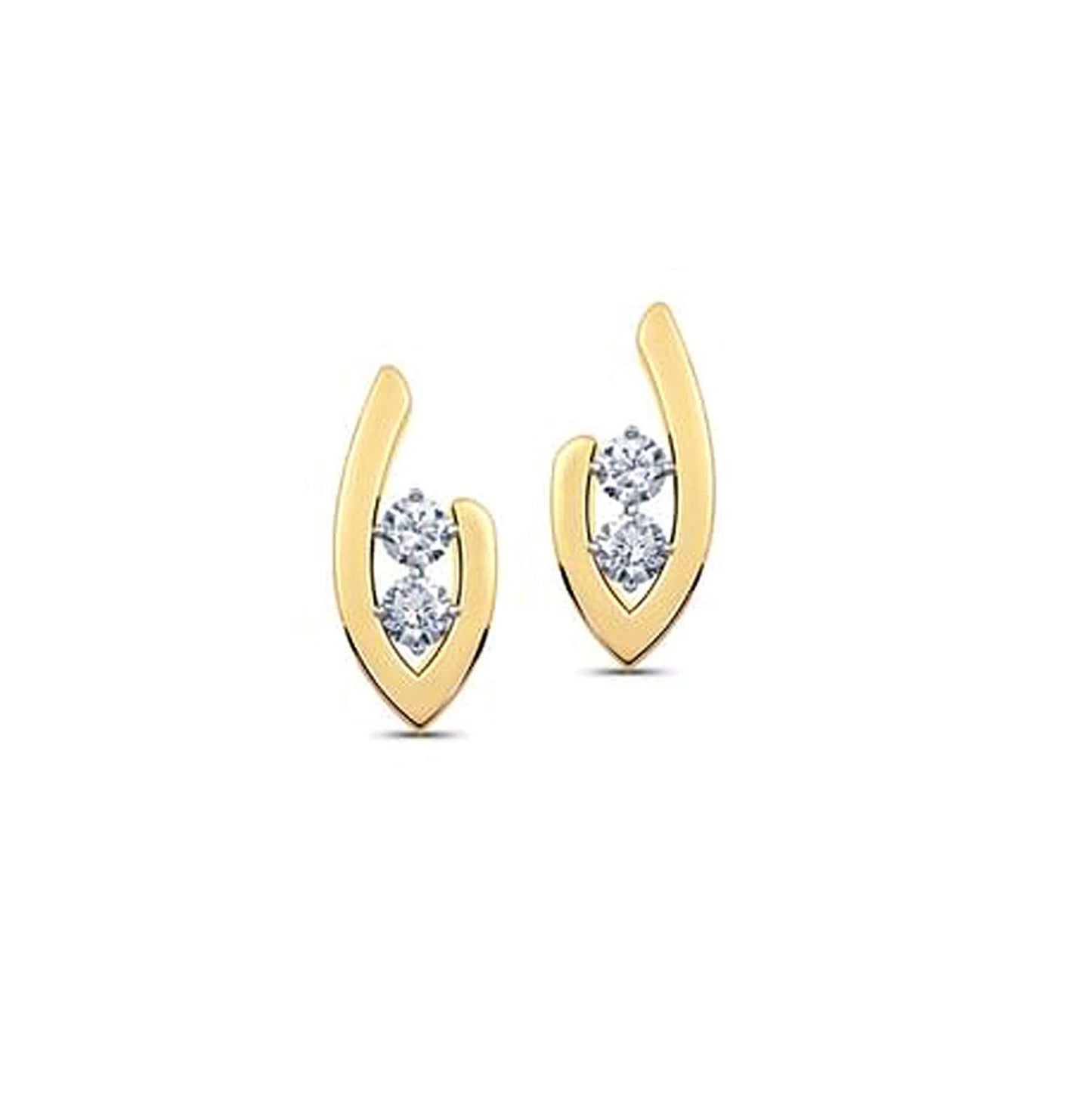 atjewels 14k Yellow Gold Over .925 Sterling Silver w/ Round Cut White CZ Selectable Earrings For Girl's & Women's Earrings - atjewels.in