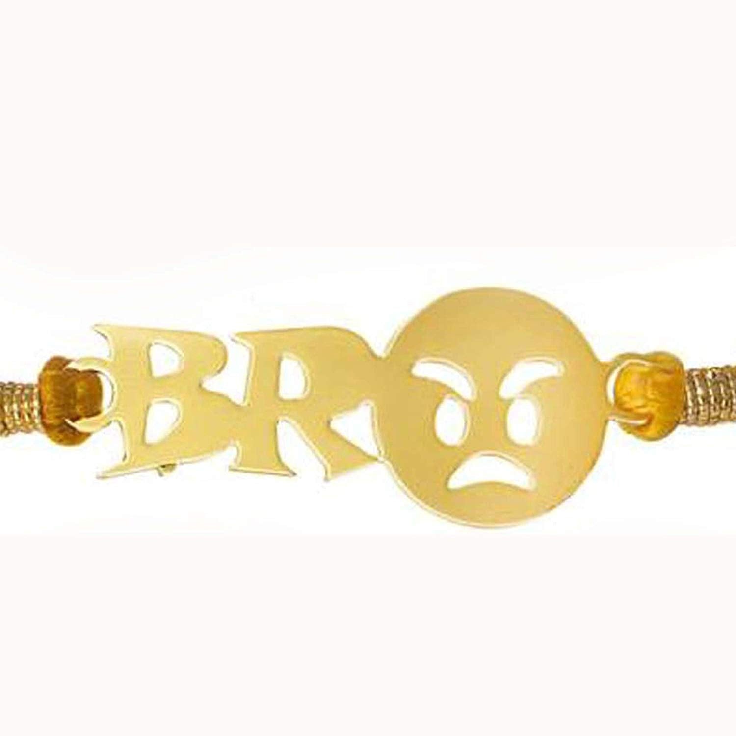 atjewels 14K Yellow Gold Over .925 Sterling Silver BRO Rakhi MOTHER'S DAY SPECIAL OFFER - atjewels.in