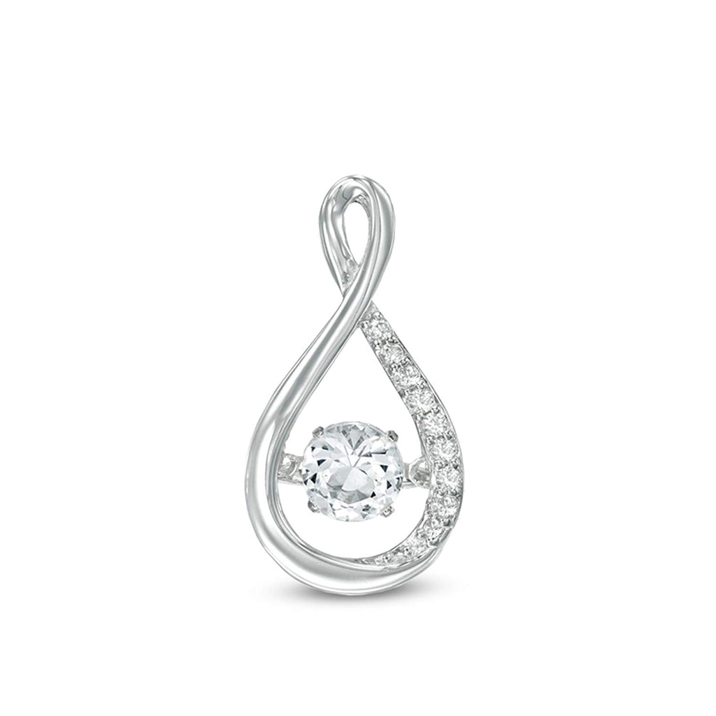 atjewels Halo Infinity Pendant 14k White Gold Over 925 Sterling silver Round White Zirconia For Women's MOTHER'S DAY SPECIAL OFFER - atjewels.in