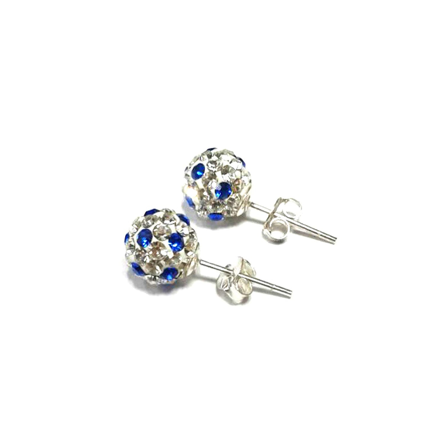 atjewels Round Cut Crystal Sterling Silver Pave Ball Stud Earrings, 8MM Crystal Fireball Disco Ball Earrings 1 Pair For Girl's and Women's Fancy Party Wear EarringsMOTHER'S DAY SPECIAL OFFER - atjewels.in