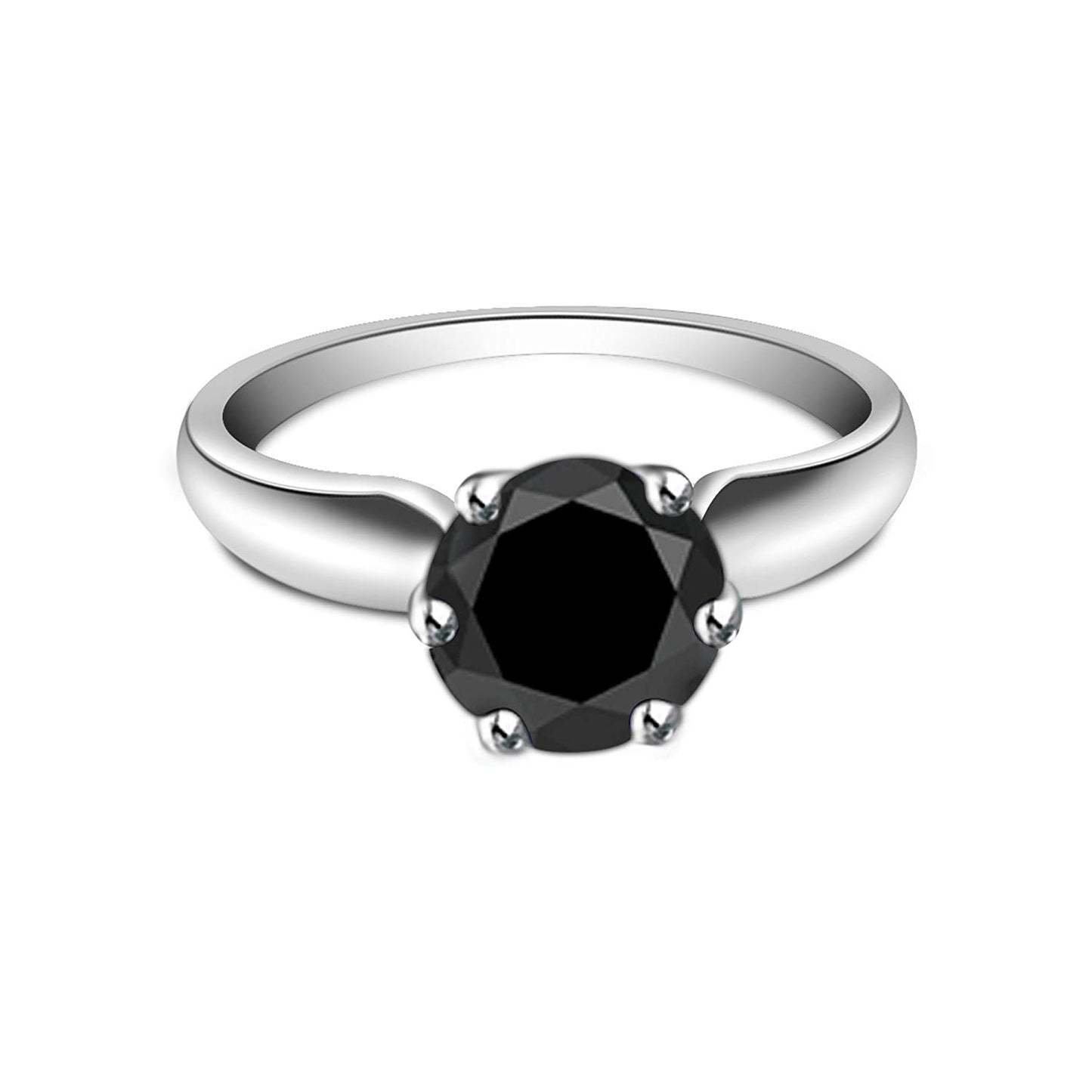 atjewels Round Cut Multi-Color Gemstone .925 Sterling Silver Solitaire Engagement Ring For Women's and Girl's For Diwali Special - atjewels.in