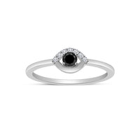 atjewels Round Black and White CZ Cocktail Ring For Women's in 14K White Gold Over 925 Silver Sterling MOTHER'S DAY SPECIAL OFFER - atjewels.in