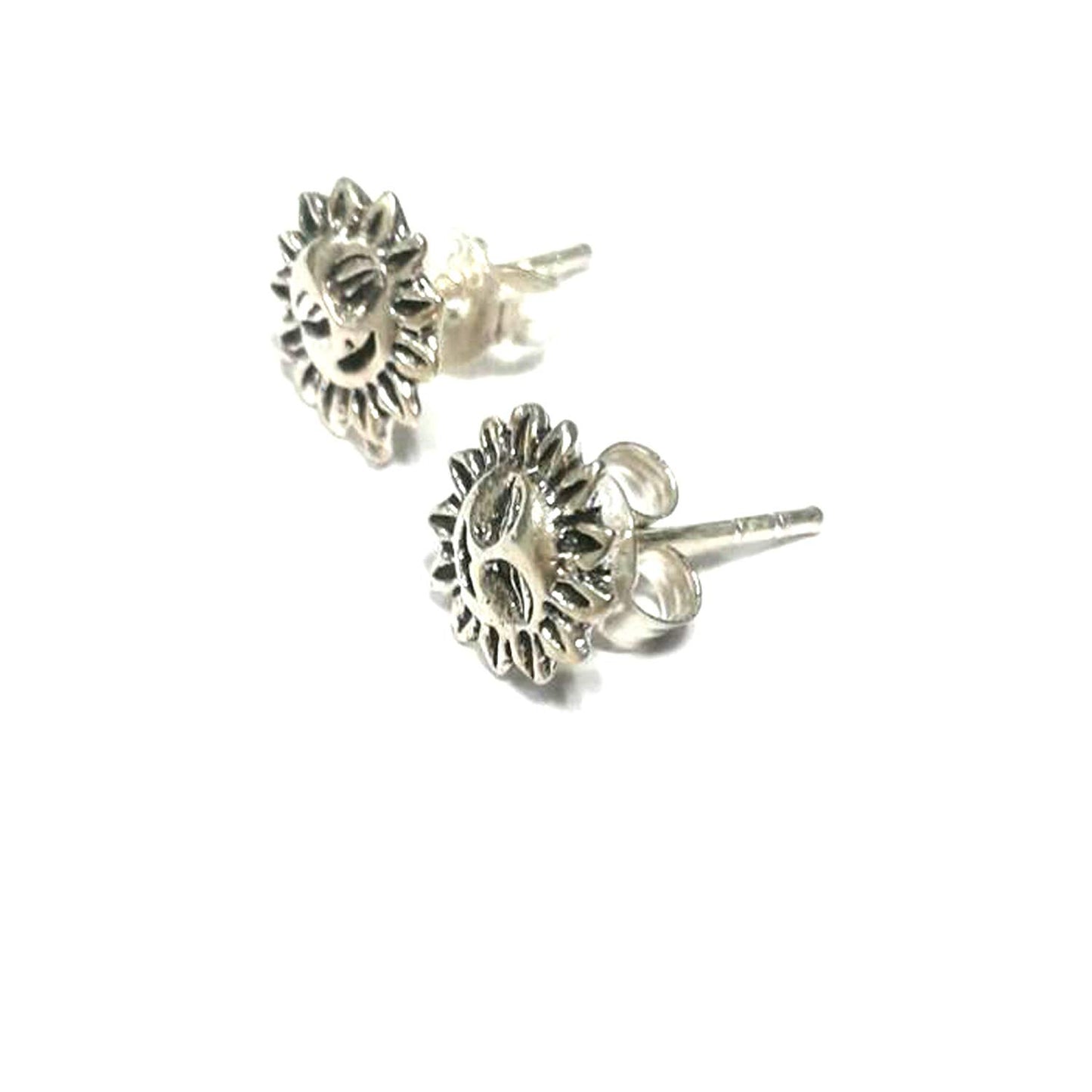atjewels Oxidised .925 Sterling Silver Moon Stud Earrings For Girl's and Women's For MOTHER'S DAY SPECIAL OFFER - atjewels.in