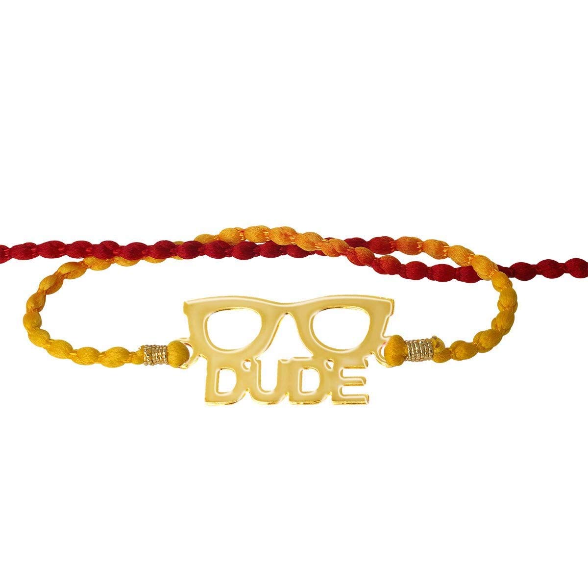 atjewels 14K Yellow Gold Over .925 Sterling Silver DUDE Rakhi MOTHER'S DAY SPECIAL OFFER - atjewels.in