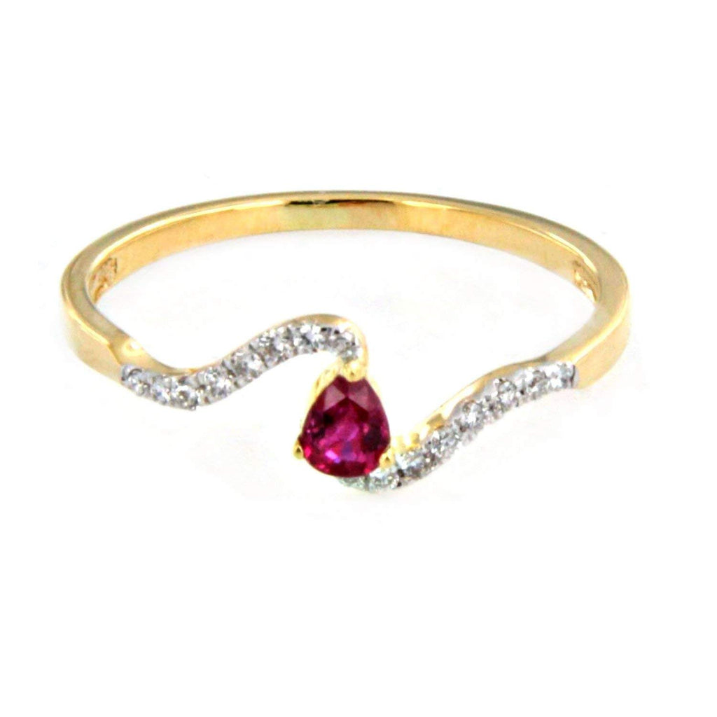 atjewels 18K Yellow Gold Plated On .925 Sterling Silver Pear Cut Pink Sapphire & Cubic Zirconia Cocktail Ring MOTHER'S DAY SPECIAL OFFER - atjewels.in