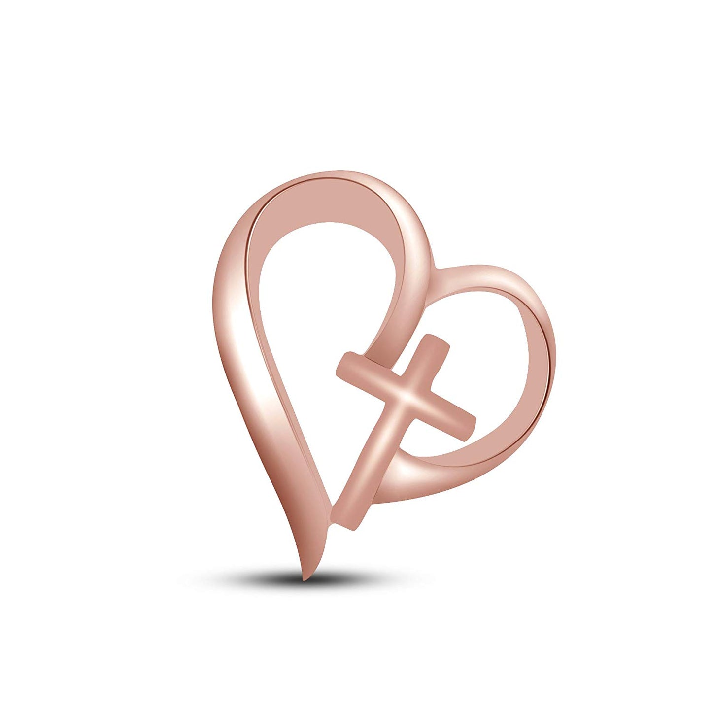 atjewels 18K Rose Gold Over 925 Sterling Silver Love and Cross Pendant MOTHER'S DAY SPECIAL OFFER - atjewels.in