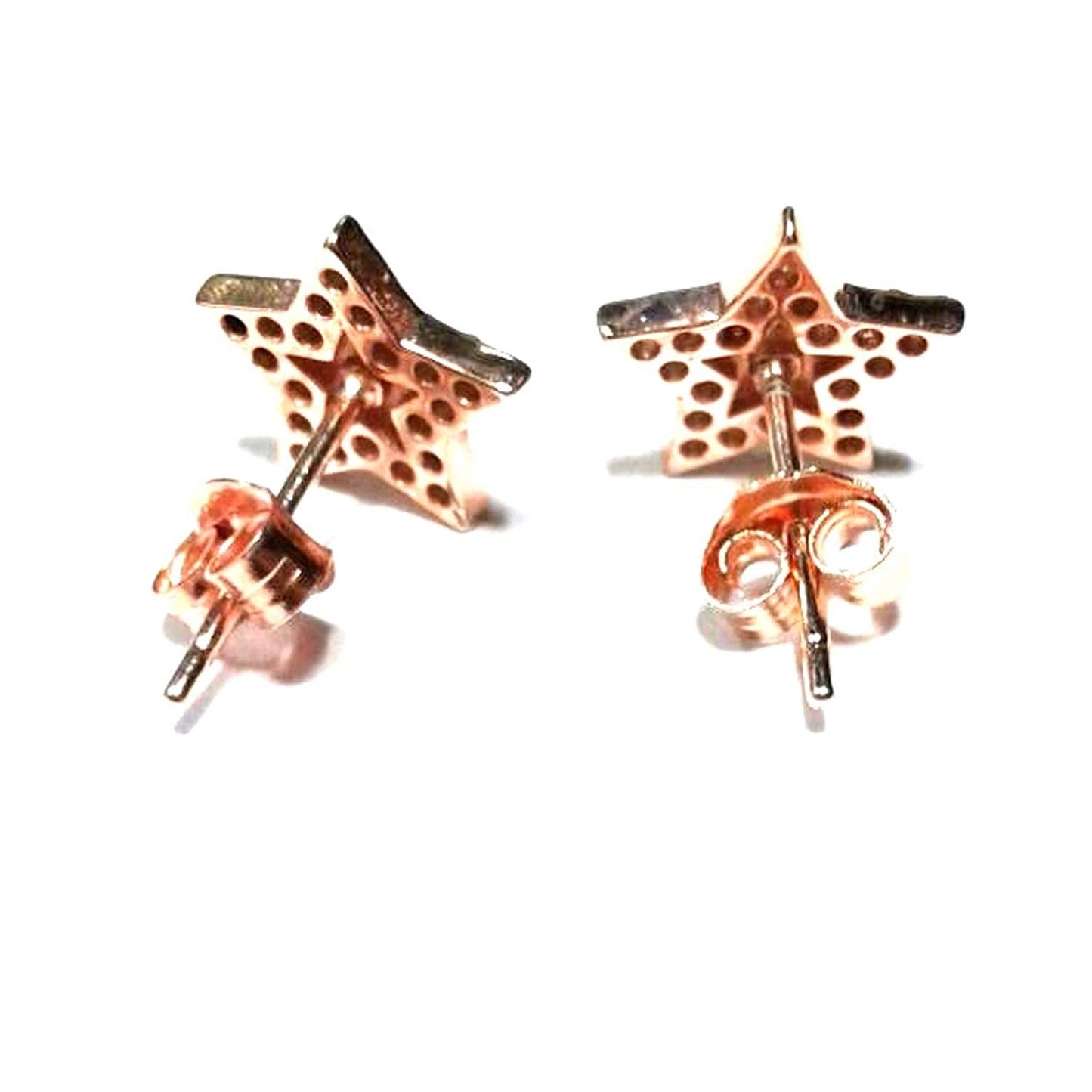 atjewels Round Cut White CZ 14k Rose Gold Over 925 Sterling Silver Star Stud Earrings For Girl's and Women's For MOTHER'S DAY SPECIAL OFFER - atjewels.in