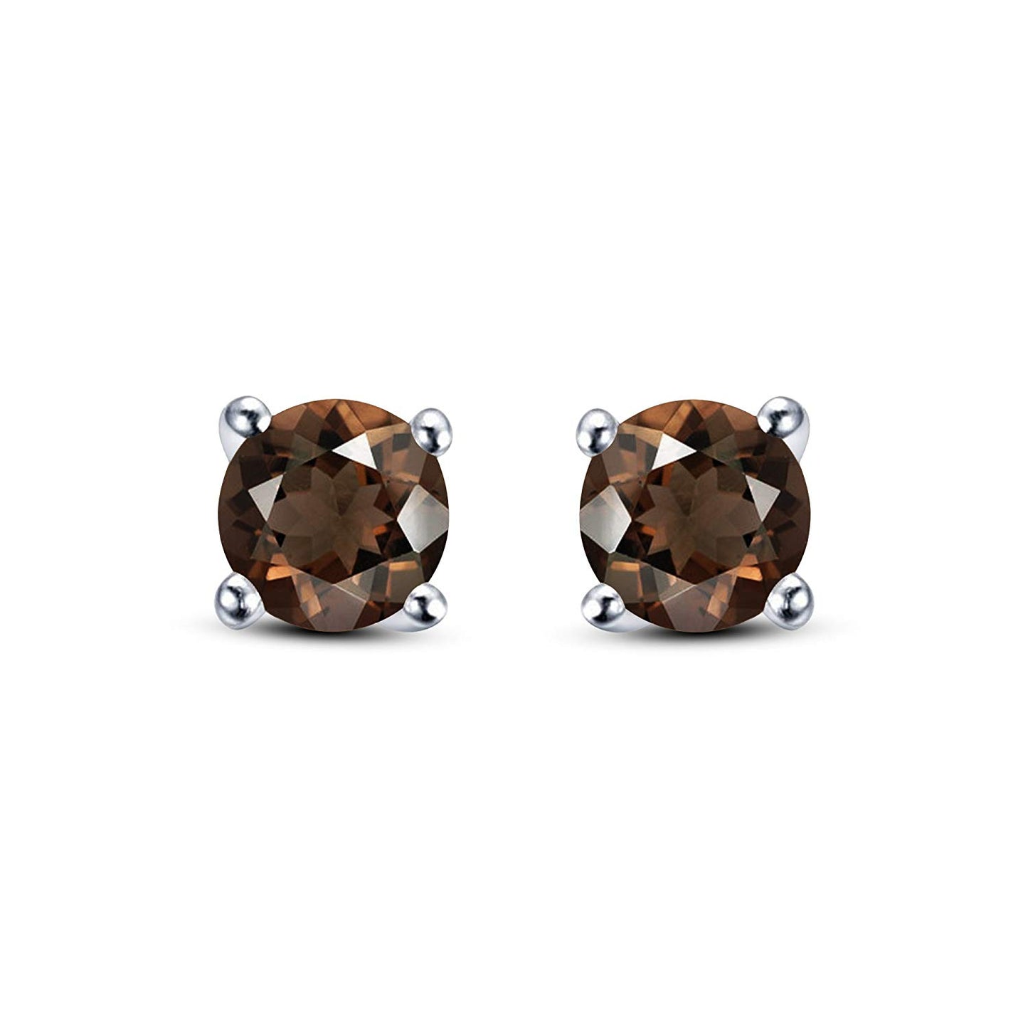 1/4 Ct 14K Gold Over 925 Sterling Silver Round Cut Gemstone Multi Color Solitaire Stud Earrings For Women's - atjewels.in