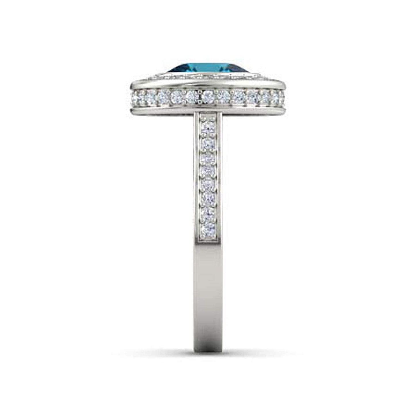 atjewels .925 Sterling Silver Oval Shape Blue Topaz Engagement/Wedding Ring Variation For Women's & Girl's - atjewels.in