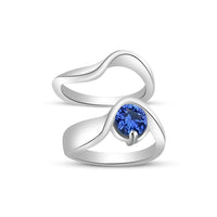 atjewels 14K White Gold Over Sterling Round Blue Sapphire Bridal Set Ring for Women's MOTHER'S DAY SPECIAL OFFER - atjewels.in