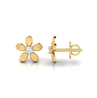 atjewels Round White Cubic Zirconia 14K Yellow Gold Over 925 Sterling Silver 925 Flower Stud Earrings MOTHER'S DAY SPECIAL OFFER - atjewels.in