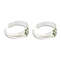 atjewels 925 Sterling Silver Multi Colour Adjustable ToeRing For Women - atjewels.in