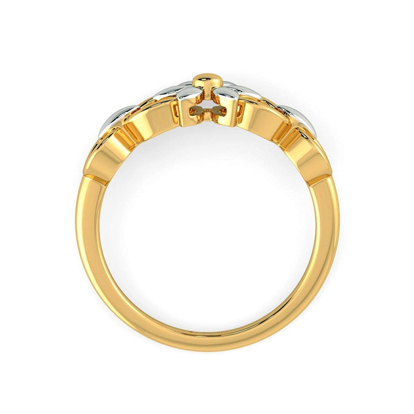 atjewels Two-tone .925 Sterling Silver Flower Ring For Girl's and Women's For Navratri Special - atjewels.in