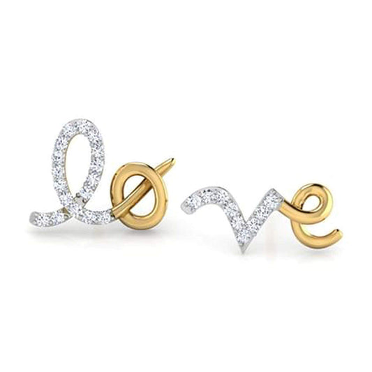 atjewels 14K Yellow Gold Over 925 Sterling Silver Round White CZ Mixmatch LO with VE Stud Earrings MOTHER'S DAY SPECIAL OFFER - atjewels.in