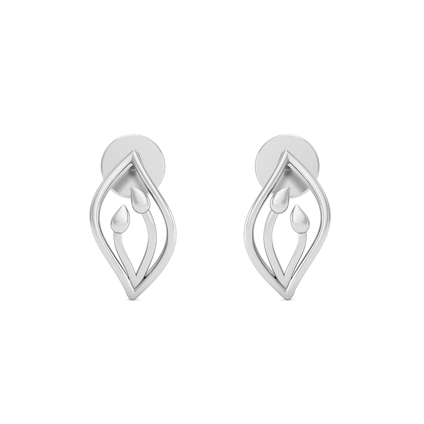 atjewels 14K White Gold Over 925 Silver V Shaped Engagement Earrings For Women's MOTHER'S DAY SPECIAL OFFER - atjewels.in