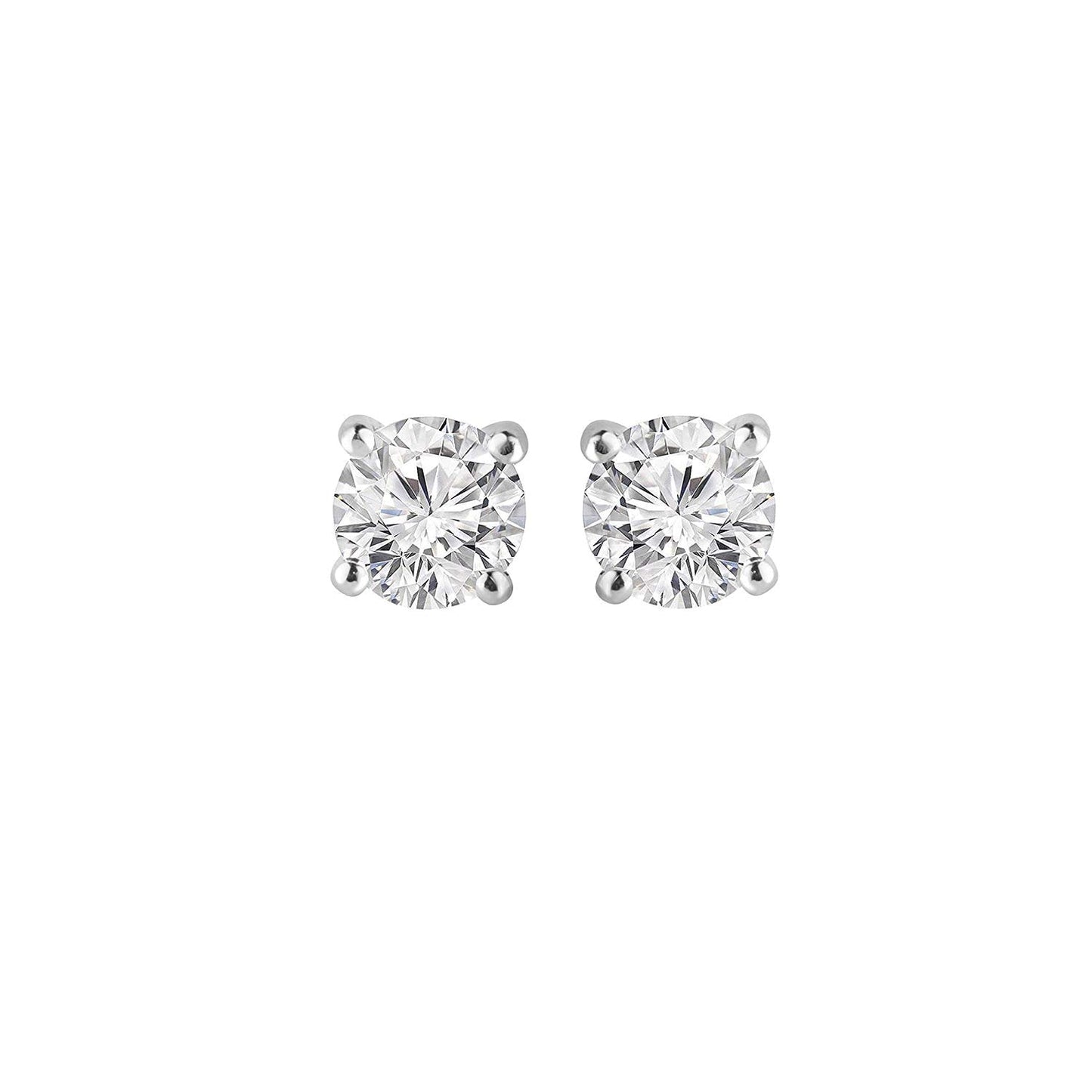 atjewels Round Cut White CZ .925 Sterling Silver 3MM, 5MM, 6MM & 7MM Stud Earrings For Girl's And Women's For Navratri Special - atjewels.in