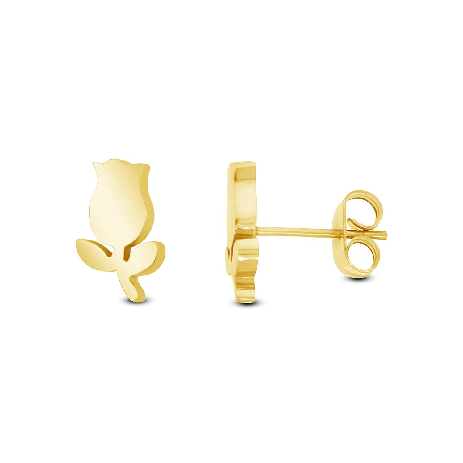 atjewels 14k Yellow Gold Plated on 925 Sterling Silver Flower Stud Earrings MOTHER'S DAY SPECIAL OFFER - atjewels.in