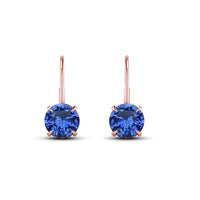 atjewels Blue Sapphire 14K Rose Gold Over 925 Silver Lever Back Dangle Earrings For Women/Girls MOTHER'S DAY SPECIAL OFFER - atjewels.in