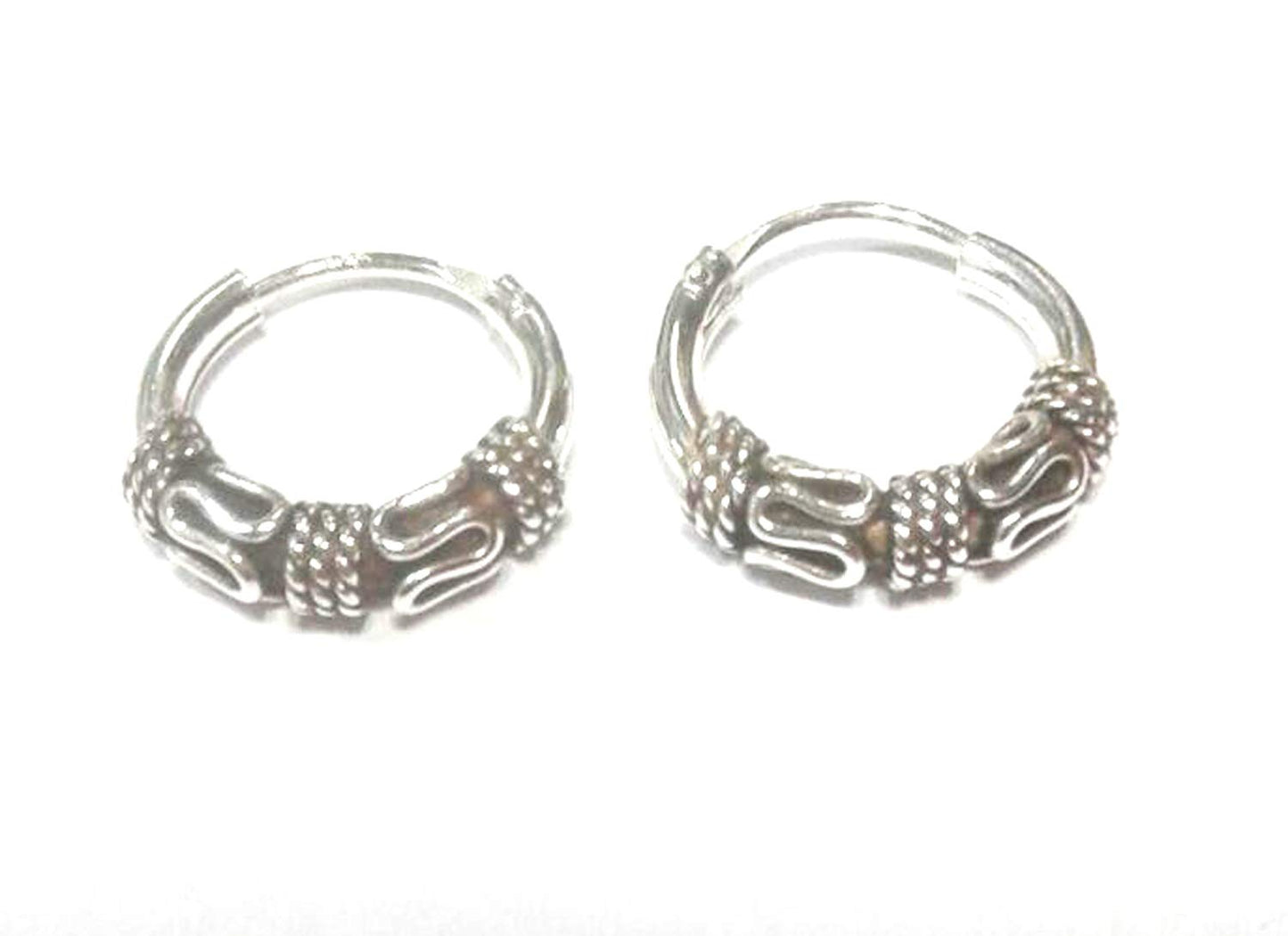 atjewels Oxidised .925 Sterling Silver Hoop Earrings For Girl's and Women's For MOTHER'S DAY SPECIAL OFFER - atjewels.in