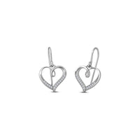 atjewels 14K White Gold Plated on 925 Silver Round White Zirconia Heart Hook Earrings MOTHER'S DAY SPECIAL OFFER - atjewels.in