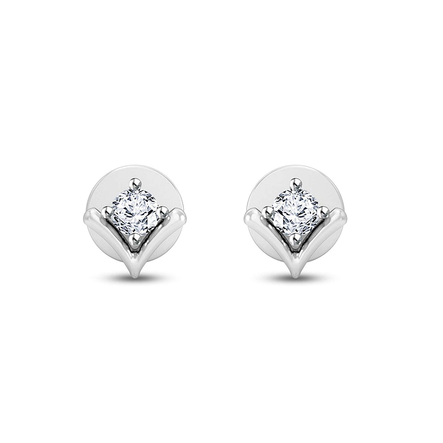 atjewels 925 Sterling Silver Round White CZ V Shaped Engagement Earrings MOTHER'S DAY SPECIAL OFFER - atjewels.in