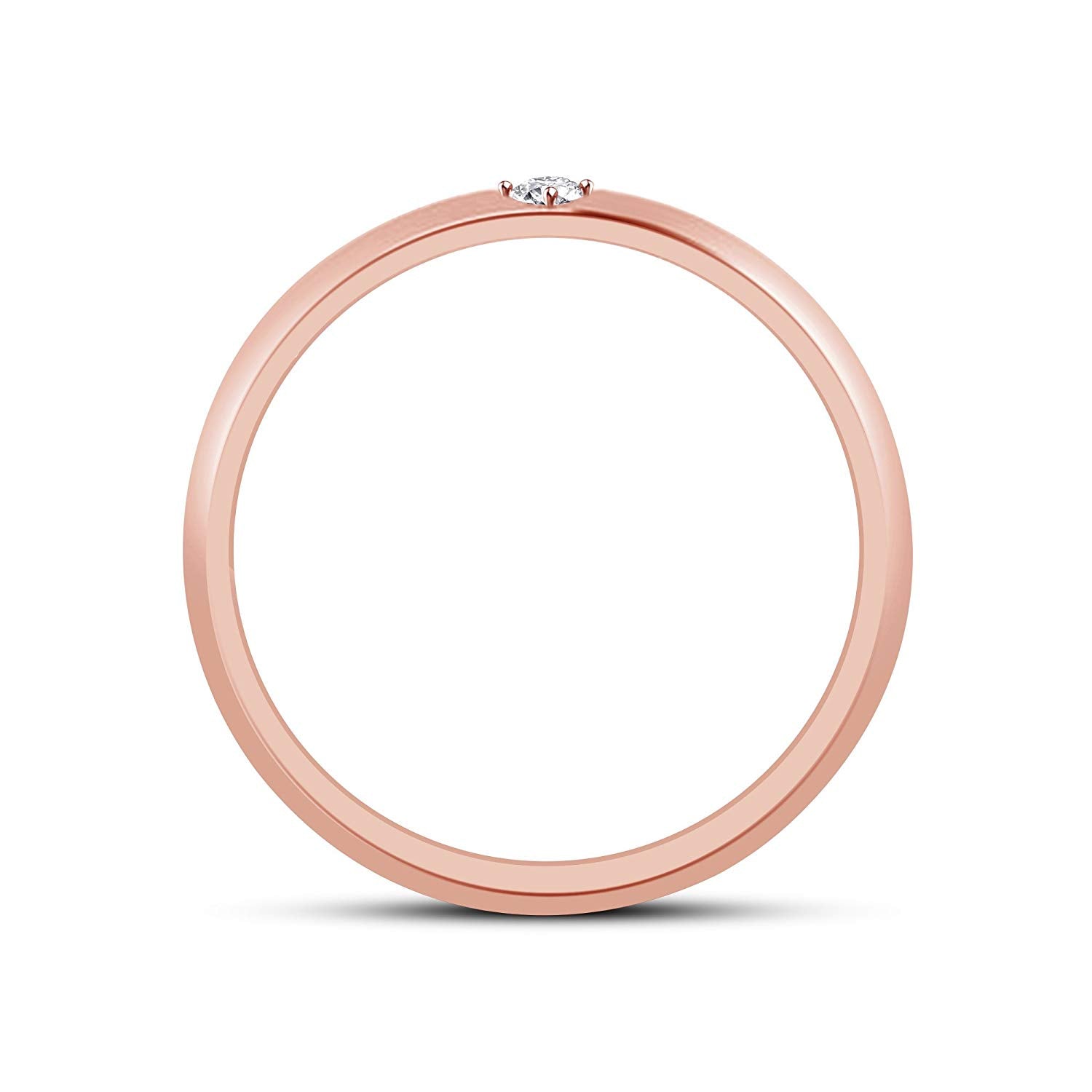 atjewels 14K Rose Gold Over 925 Silver Sterling Round White CZ Solitaire Engagement Ring - atjewels.in