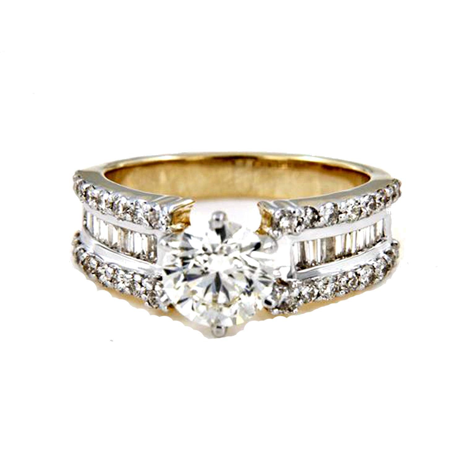 atjewels Wedding Ring For Free Shipping in 18K Two Tone Over .925 Sterling Silver Princess cut & Round White Diamond Wedding Ring MOTHER'S DAY SPECIAL OFFER - atjewels.in