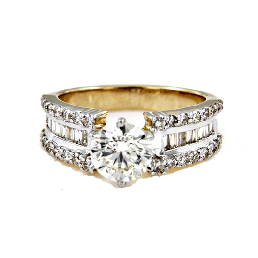 atjewels Wedding Ring For Free Shipping in 18K Two Tone Over .925 Sterling Silver Princess cut & Round White Diamond Wedding Ring MOTHER'S DAY SPECIAL OFFER - atjewels.in