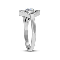 atjewels 14K White Plated On 925 Silver Round White CZ Heart Engagement Ring MOTHER'S DAY SPECIAL OFFER - atjewels.in