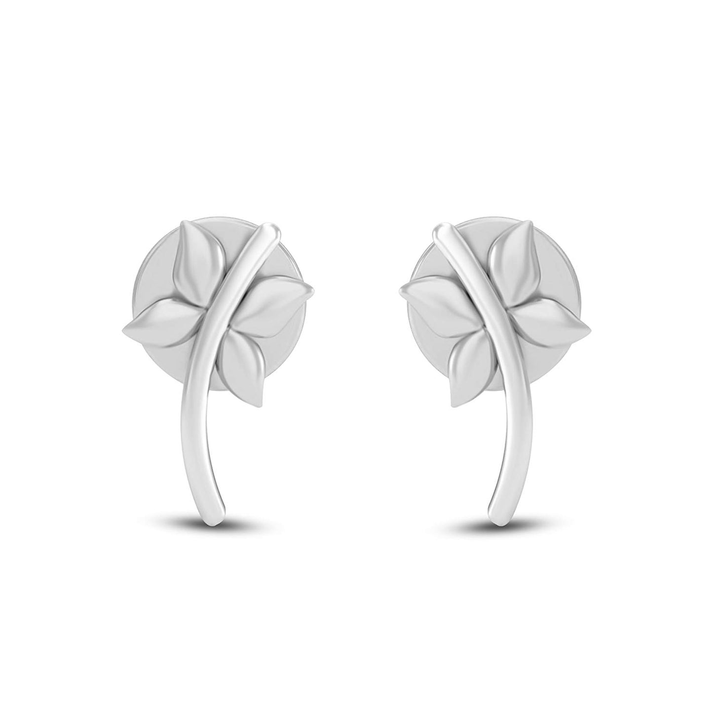 atjewels 18K White Plated On 925 Sterling Fashion Flower Stud Earrings For Women's MOTHER'S DAY SPECIAL OFFER - atjewels.in