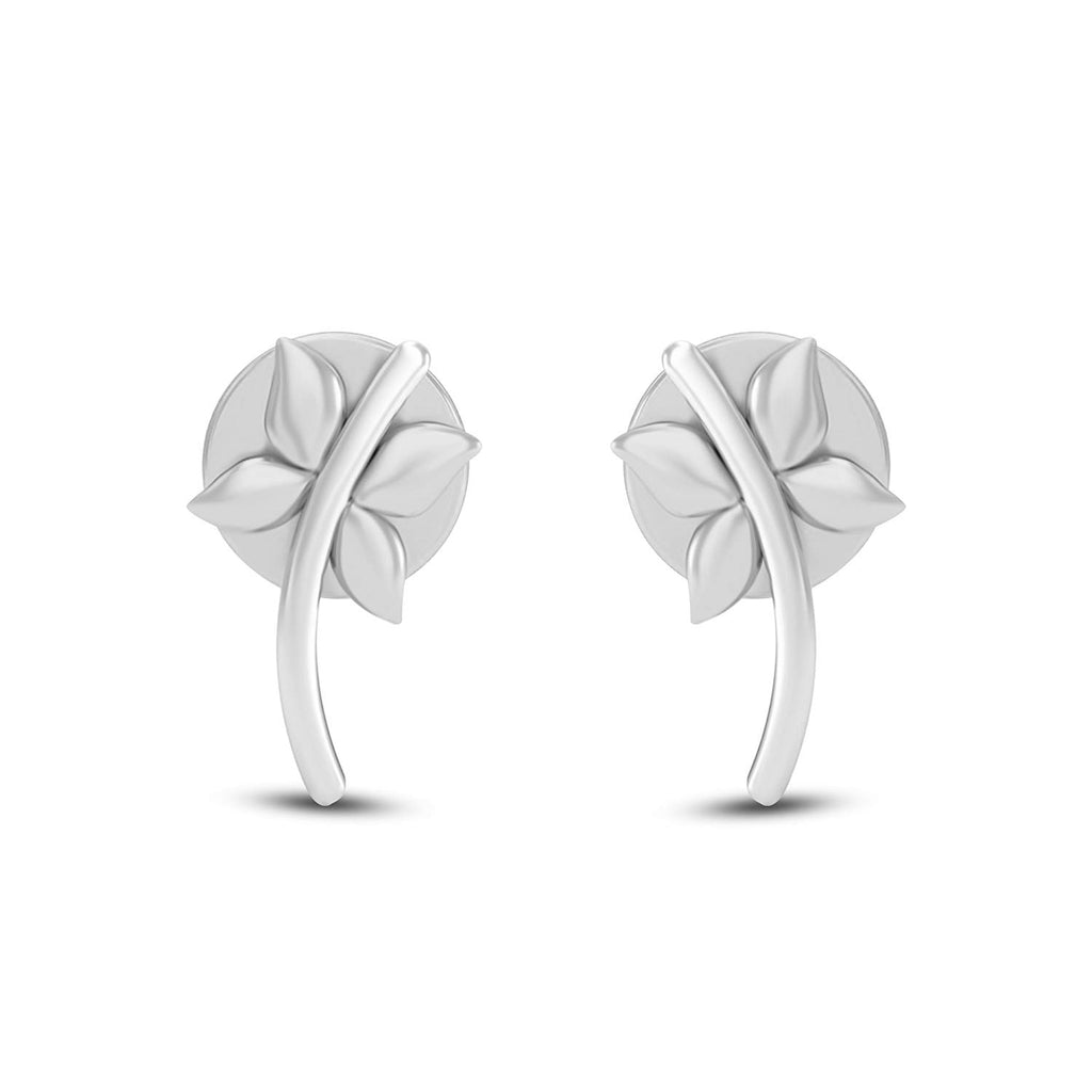 atjewels 18K White Plated On 925 Sterling Fashion Flower Stud Earrings For Women's MOTHER'S DAY SPECIAL OFFER - atjewels.in