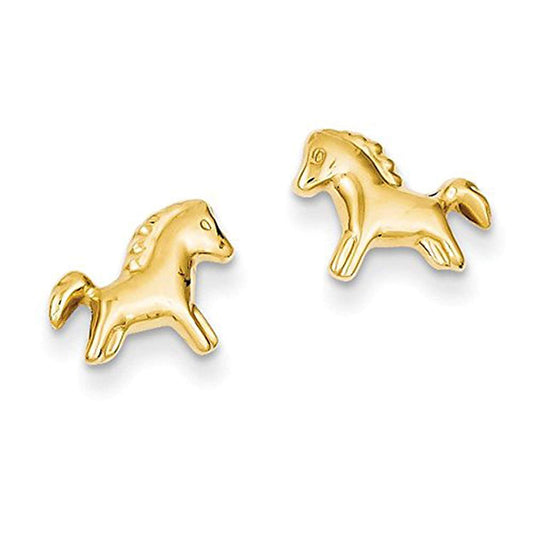 14K Yellow Gold Plated .925 Sterling Silver Women's Horse Earring MOTHER'S DAY SPECIAL OFFER - atjewels.in