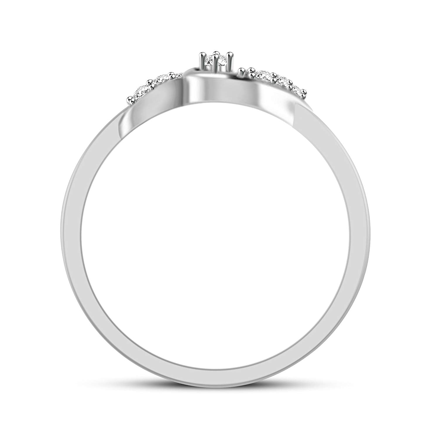 atjewels 14K White Gold Over 925 Silver Round White CZ Fashion Promise Ring For Women's MOTHER'S DAY SPECIAL OFFER - atjewels.in