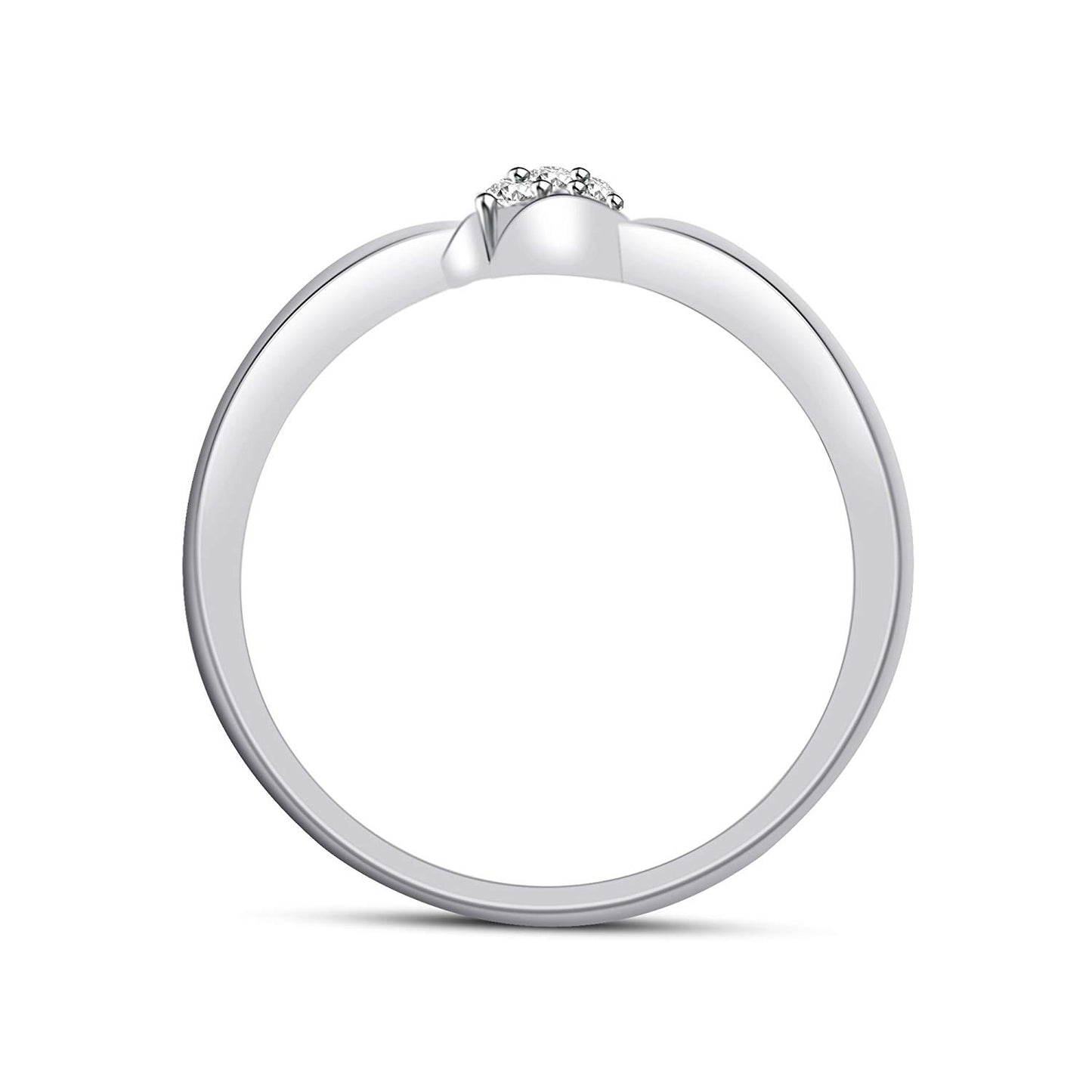 atjewels 14K White Gold Over Sterling Round White CZ in Prong Set Three Stone Ring for Women's MOTHER'S DAY SPECIAL OFFER - atjewels.in