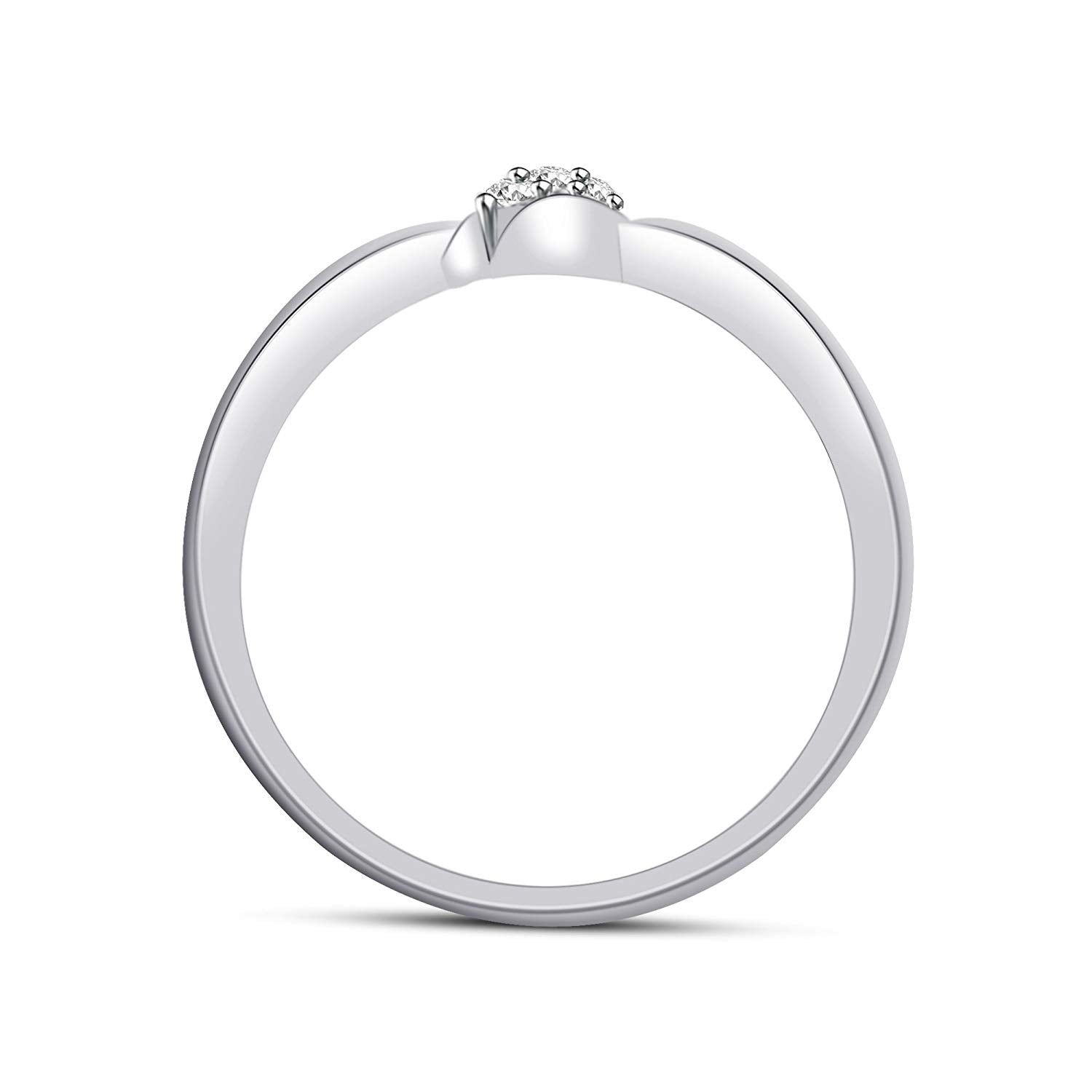 atjewels 14K White Gold Over Sterling Round White CZ in Prong Set Three Stone Ring for Women's MOTHER'S DAY SPECIAL OFFER - atjewels.in