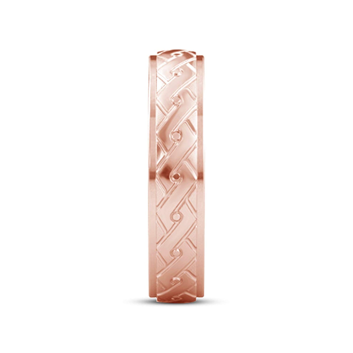 atjewels 18K Rose Gold Over 925 Sterling Silver Plain Wedding Band Ring For Men's MOTHER'S DAY SPECIAL OFFER - atjewels.in