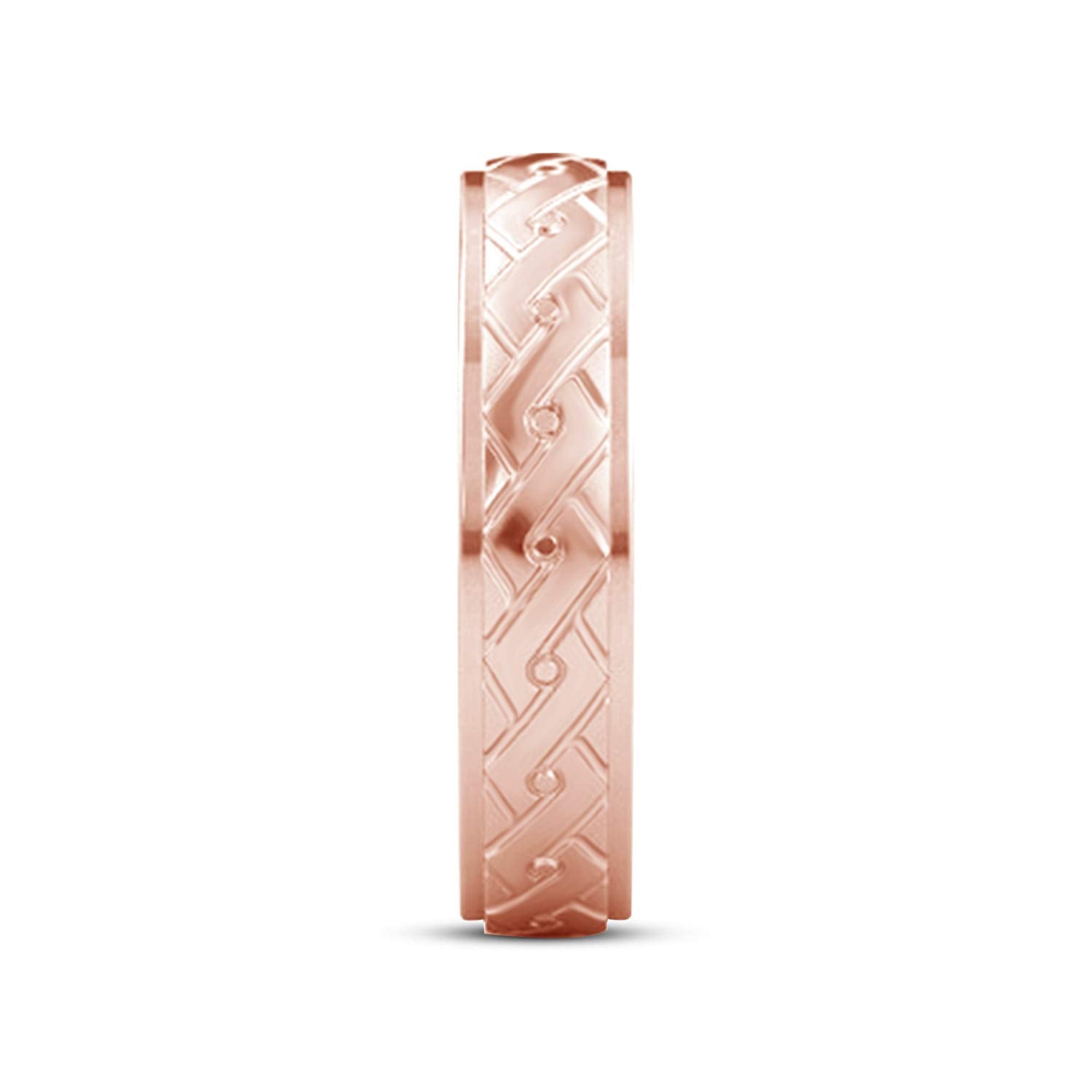 atjewels 18K Rose Gold Over 925 Sterling Silver Plain Wedding Band Ring For Men's MOTHER'S DAY SPECIAL OFFER - atjewels.in