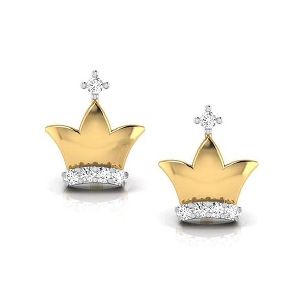 Buy AURUM JEWELS Trendy Crystals Earrings, Golden Crown Studs Earring for  Women Girls (Silver) Online In India At Discounted Prices