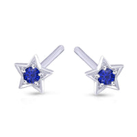 atjewels .925 Sterling Silver Round Cut Blue Sapphire Star Stud Earrings For Women's MOTHER'S DAY SPECIAL OFFER - atjewels.in