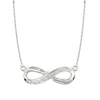 atjewels 925 Sterling Silver White Cubic Zirconia Infinity Pendant Without Chain MOTHER'S DAY SPECIAL OFFER - atjewels.in