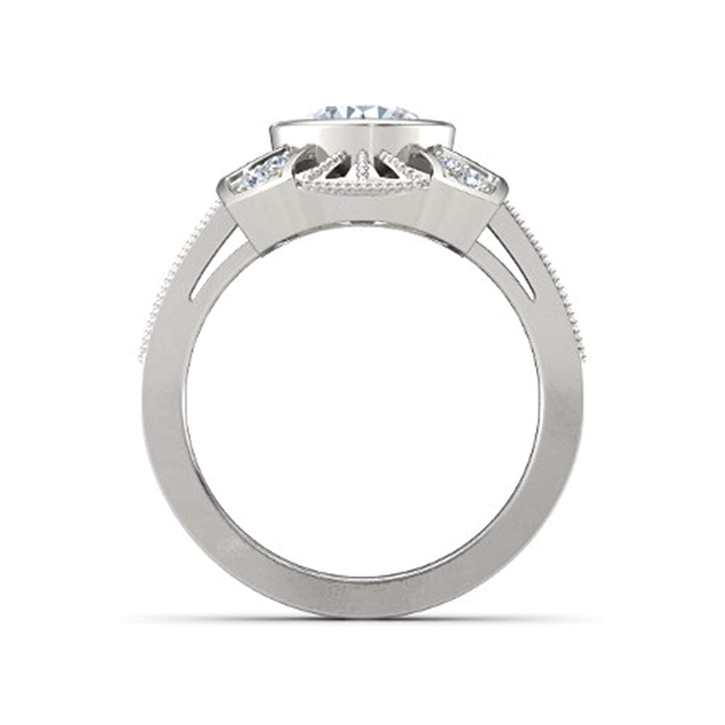 atjewels 18K White Gold Over 925 Silver Round White CZ Engagement Ring MOTHER'S DAY SPECIAL OFFER - atjewels.in