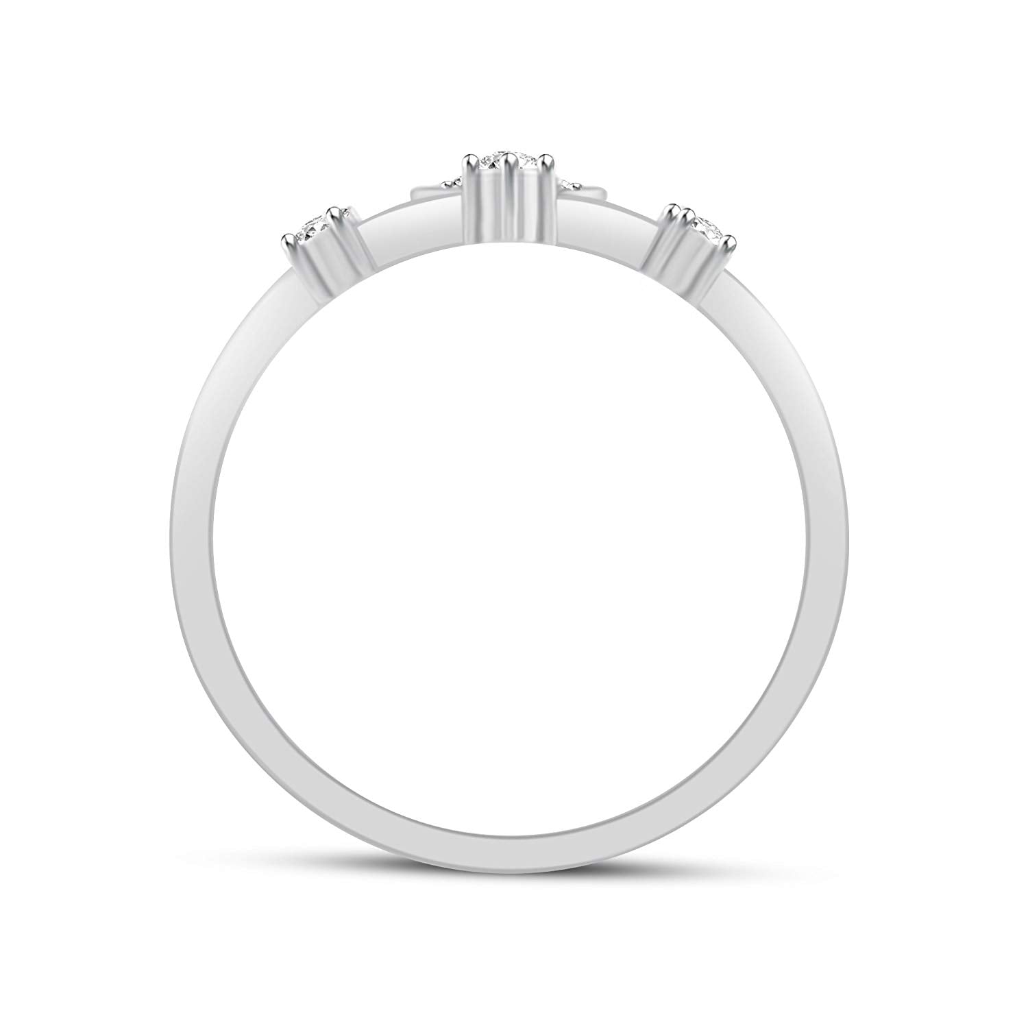 atjewels 925 Sterling Silver Round White CZ Lotus Engagement Ring MOTHER'S DAY SPECIAL OFFER - atjewels.in