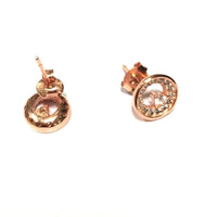 atjewels Round Cut White CZ 14k Rose Gold Over 925 Sterling Silver Round Stud Earrings For Girl's and Women's For MOTHER'S DAY SPECIAL OFFER - atjewels.in