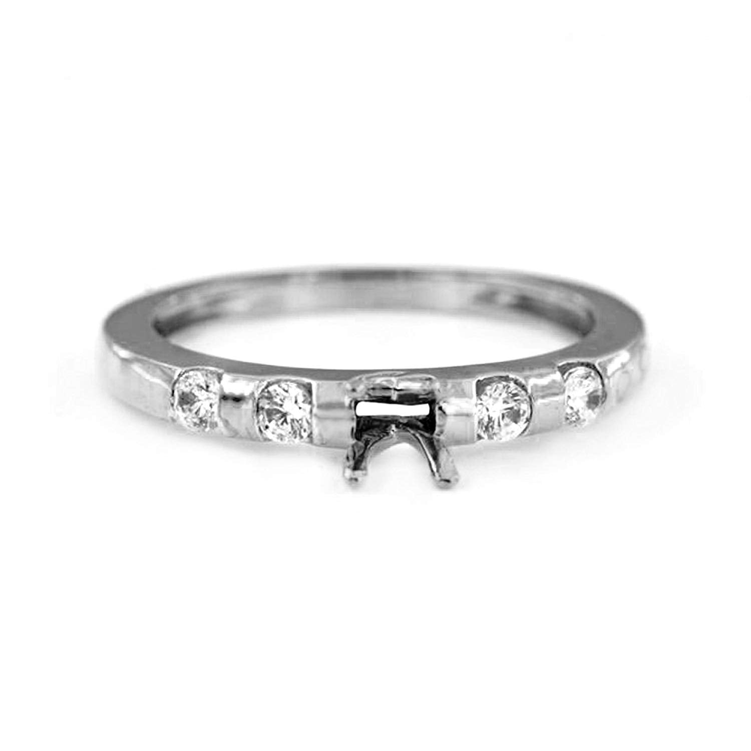 atjewels 0.43 TCW Round White CZ 14K White Gold Plated On 925 Silver Mount Ring MOTHER'S DAY SPECIAL OFFER - atjewels.in