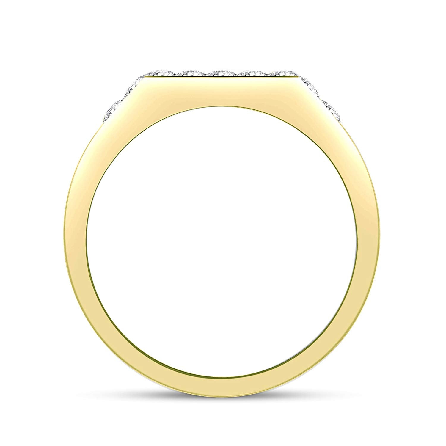 atjewels 18K Yellow Gold Over 925 Sterling Silver Princess Cut White CZ Wedding Band Ring MOTHER'S DAY SPECIAL OFFER - atjewels.in