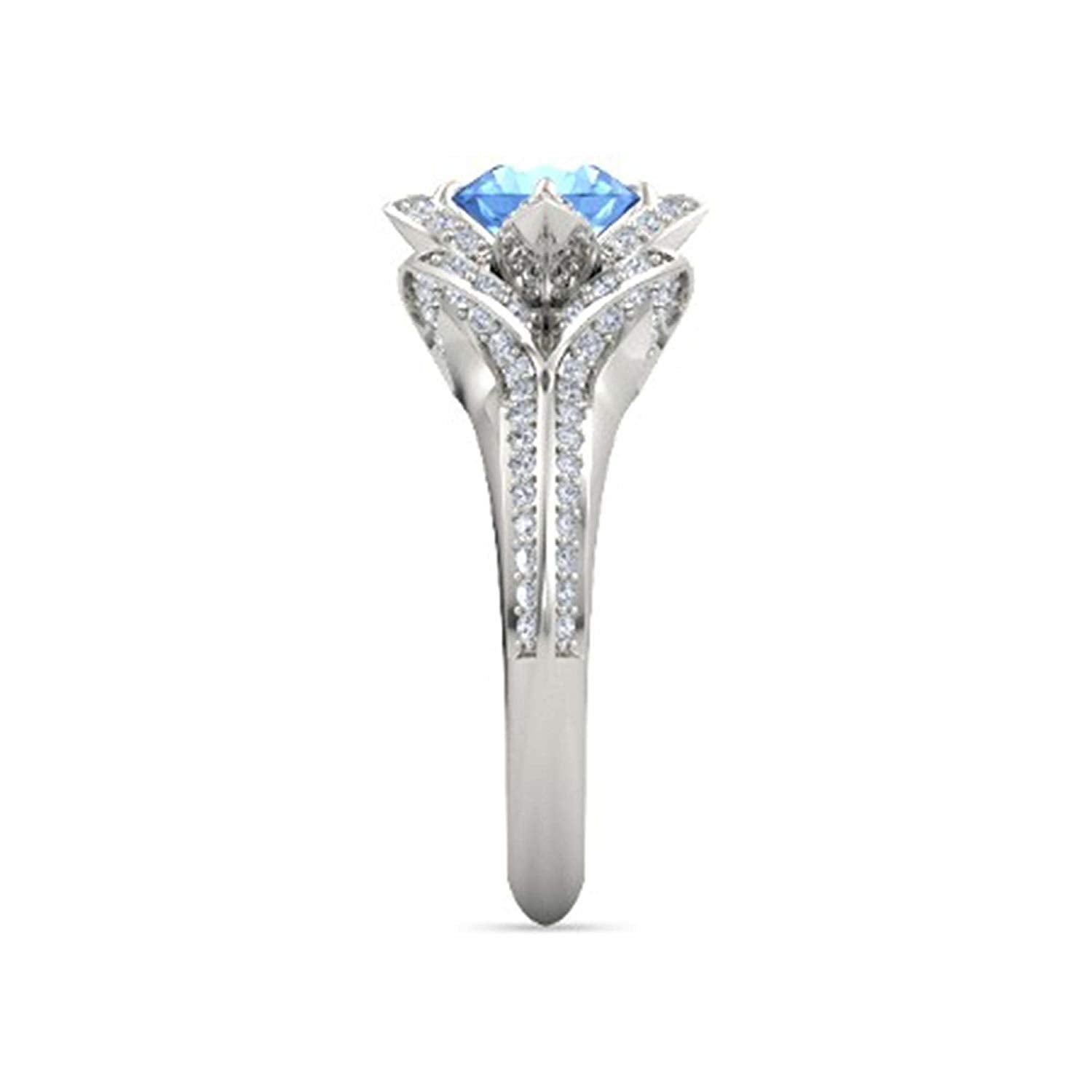 atjewels 925 Sterling Silver Round Cut Multi-Color Gemstone With White Czubic Zircon Lotus Ring For Women's MOTHER'S DAY SPECIAL OFFER - atjewels.in