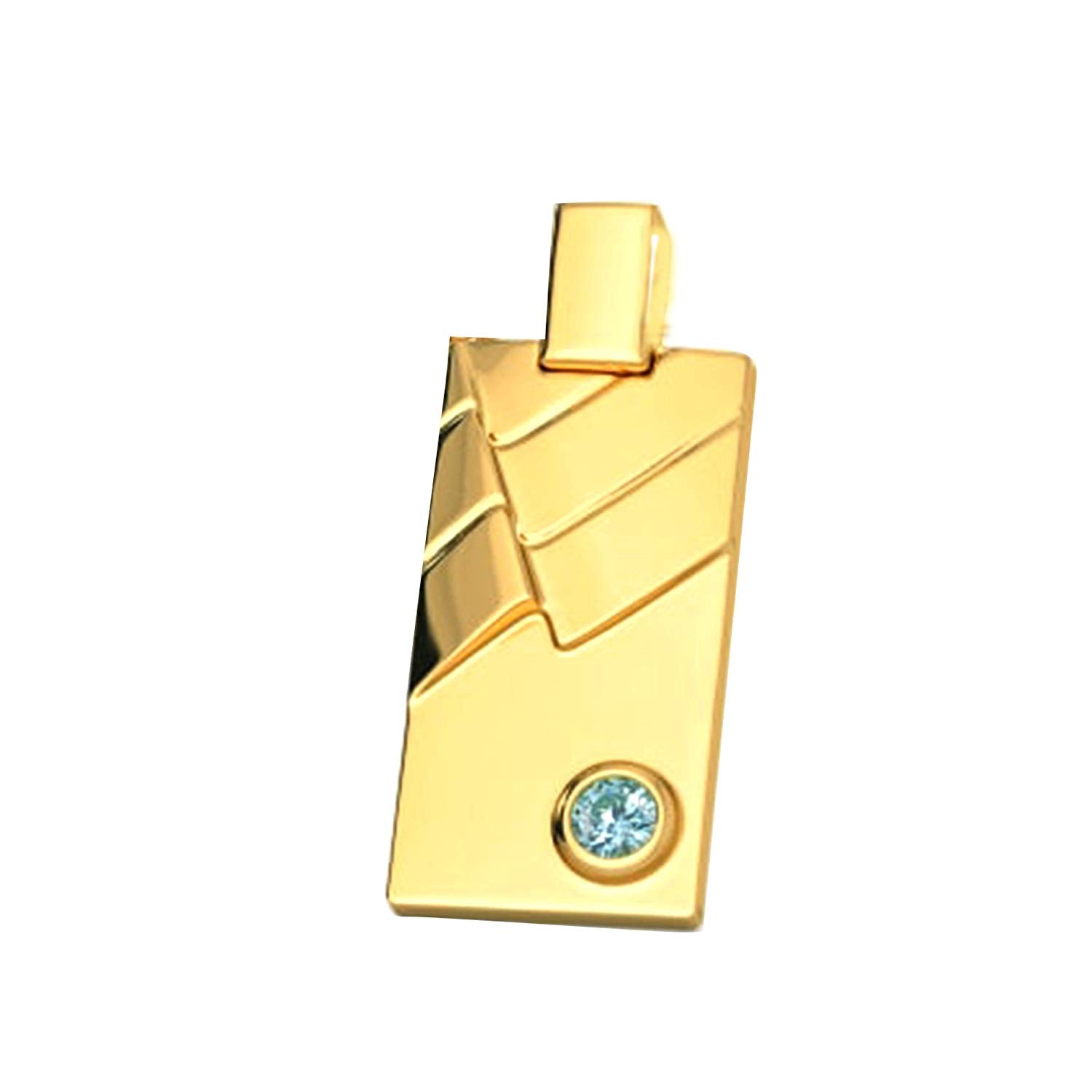atjewels 14K White Gold Plated .925 Sterling Silver Aquamarine Flag Symbol Pendant MOTHER'S DAY SPECIAL OFFER - atjewels.in